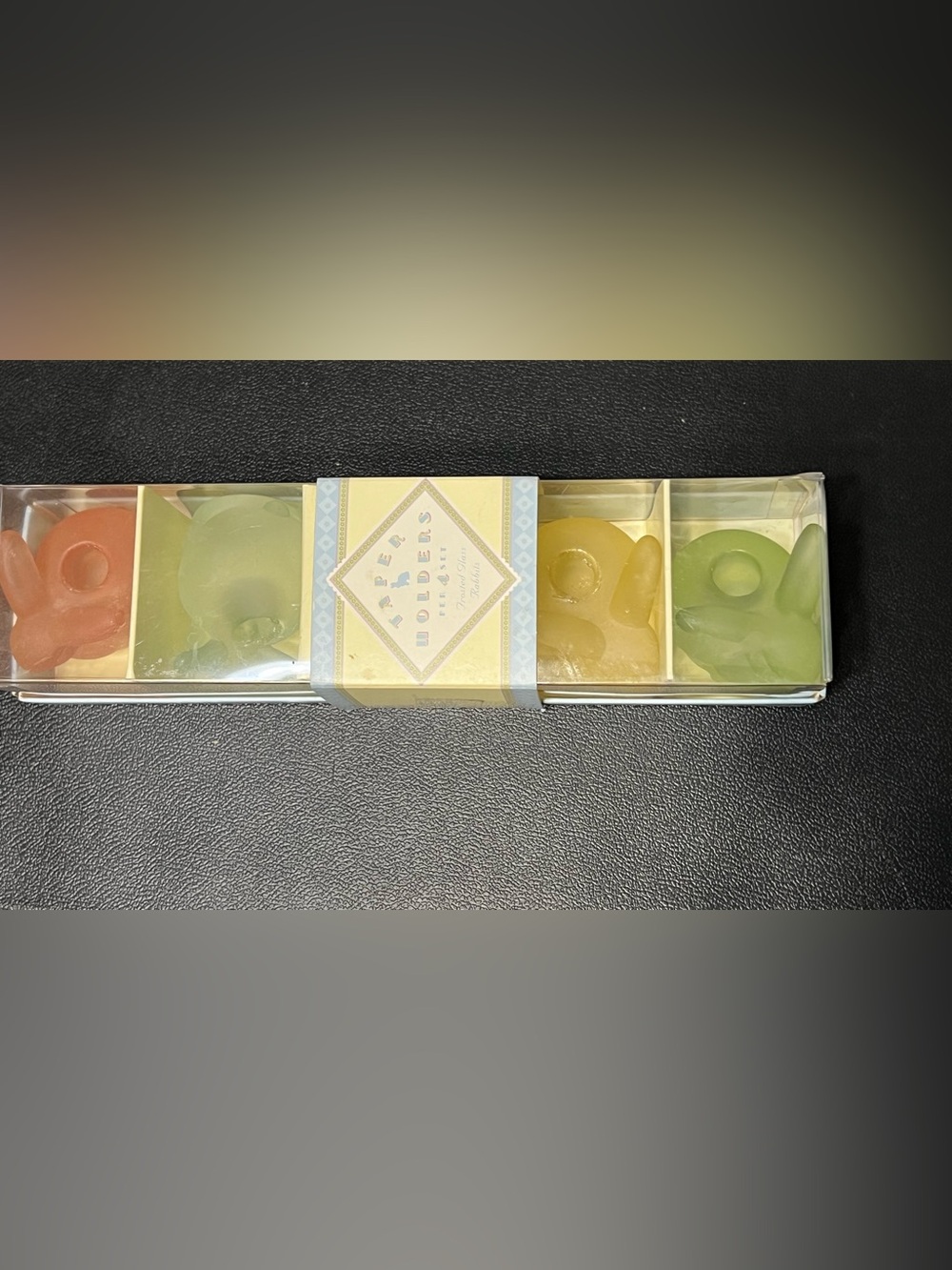 Williams Sonoma Pastel Yellow and Light Blue Holiday Tealight Holders